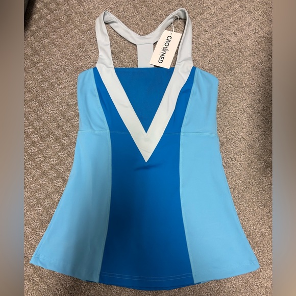 NWT Crowned Athletics Blue Beauty Sleep Athletic Tank Size Small - Picture 1 of 3